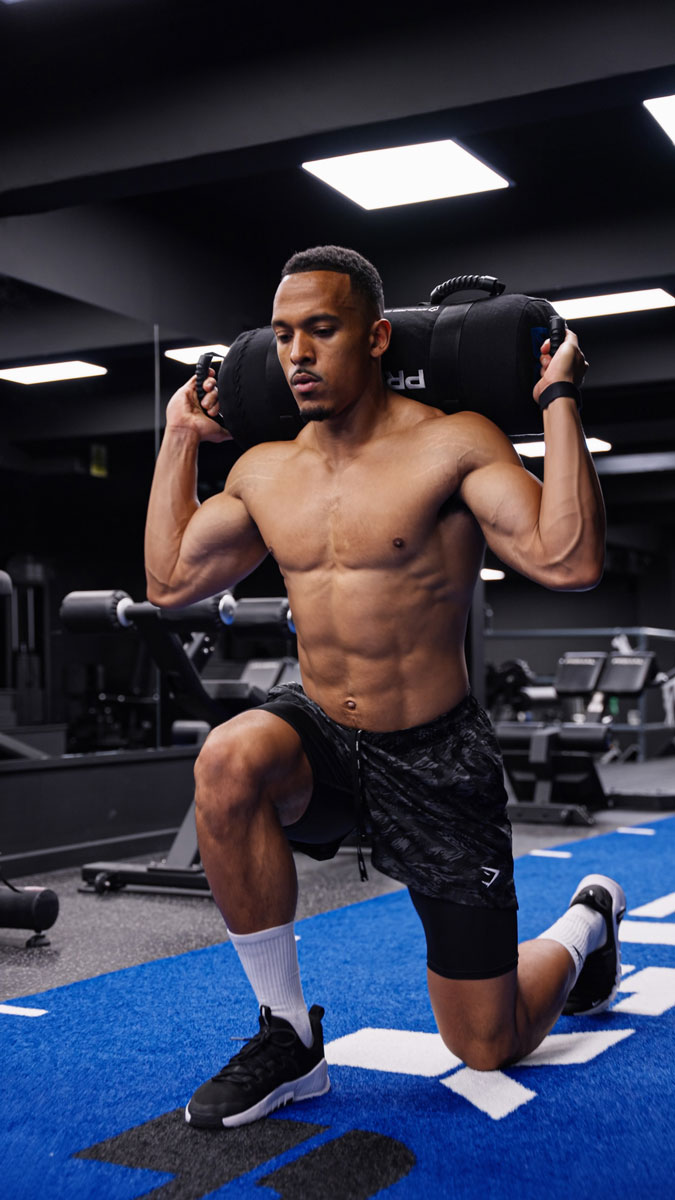 The coach is working out at the gym.